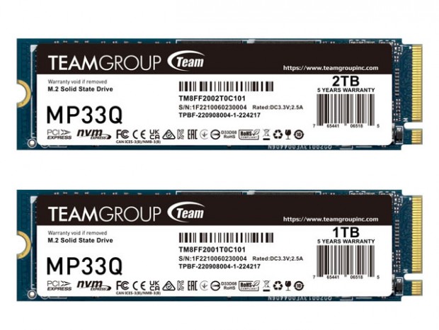 Team、3D QLCフラッシュ採用のPCI Express 3.0(x4) SSD「MP33Q M.2 PCIe SSD」など