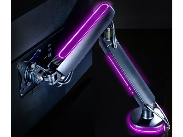 LEDイルミネーション機能を搭載した多関節ディスプレイアームがサンワダイレクトから