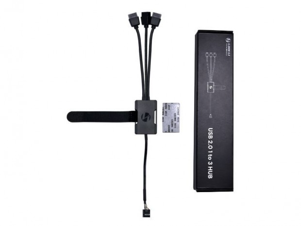 PCケース内蔵型の3ポートUSB 2.0ハブ、Lian Li「LL-USB2.0 1 to 3 HUB」