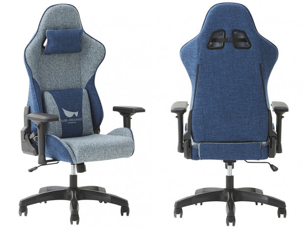 GALAKURO GAMING、オーキッドブルー色でファブリック素材採用のゲーミングチェア