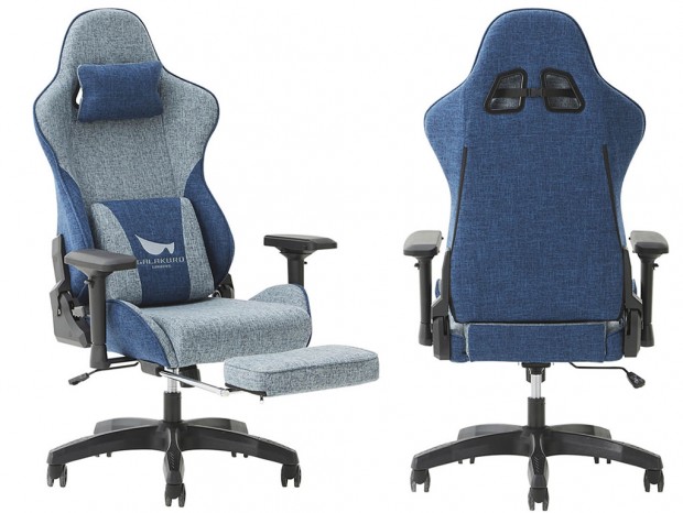 GALAKURO GAMING、オーキッドブルー色でファブリック素材採用のゲーミングチェア