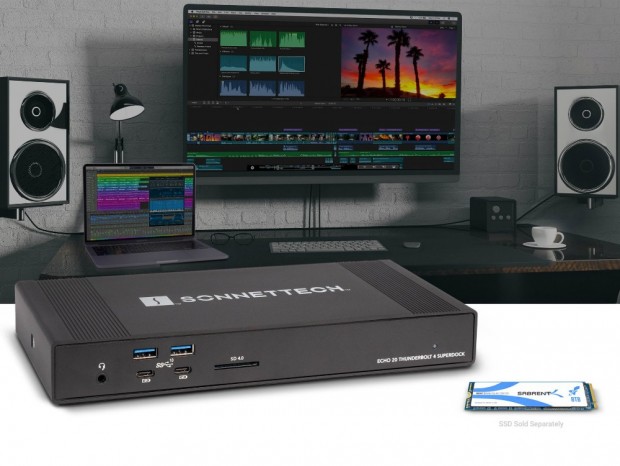 NVMe M.2 SSDケースにもなる多機能ドック、Sonnet「Echo 20 Thunderbolt 4 SuperDock」