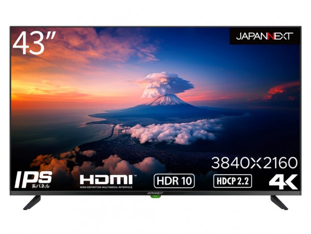 USB再生機能を搭載した43型4K液晶ディスプレイ、JAPANNEXT「JN-i432TUR」