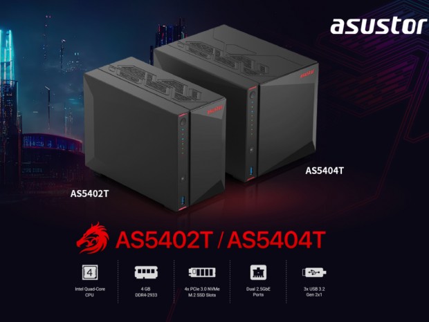 4基のNVMe M.2 SSDを増設できる高速NAS、ASUSTOR「AS54」シリーズ