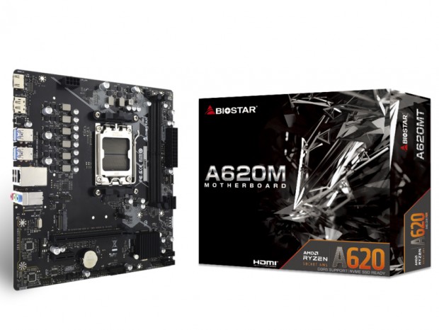 ノンバイナリメモリ対応のエントリーAMD A620マザーボード、BIOSTAR「A620MT」