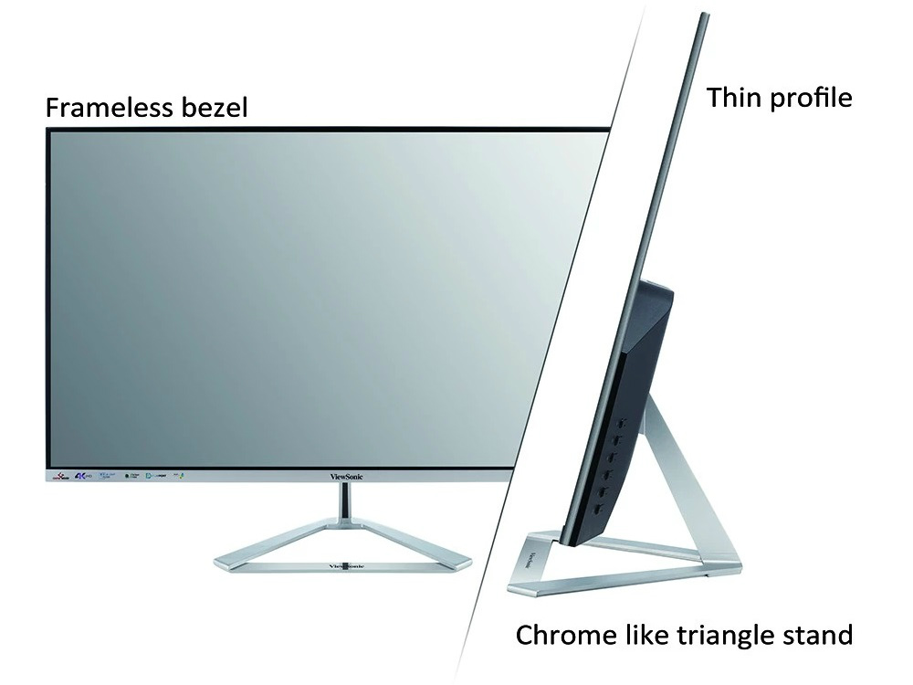 薄型デザインの31.5型4K液晶ディスプレイ、ViewSonic「VX3276-4K-mhd