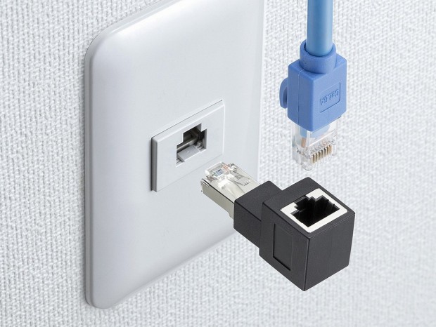 LAN端子の向き、お好きな方に。上下左右90°に変換する「ADT-RJ6A-L」シリーズがサンワから