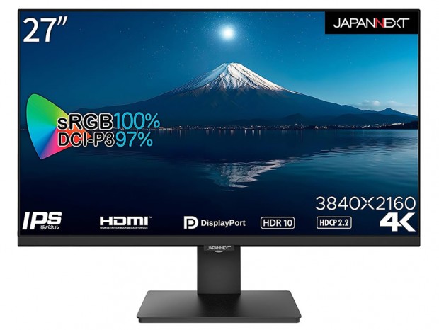 27型4K液晶ディスプレイ、JAPANNEXT「JN-IPS2708UHDR」