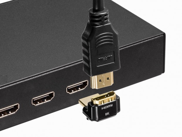 HDMIを好きな方向に配線できる、8K/4K対応のL型＆中継アダプタがサンワサプライから