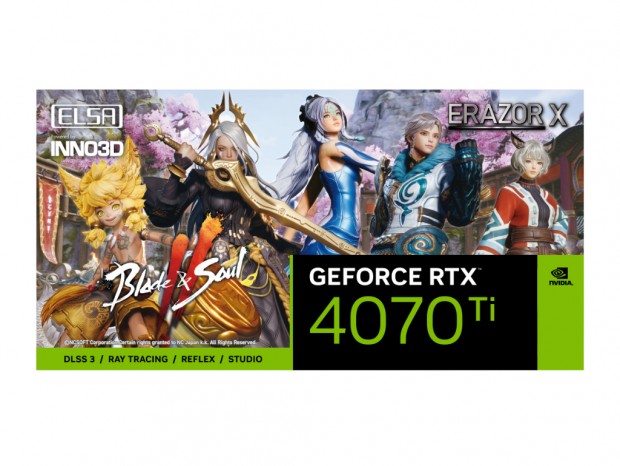 2スロット厚の「ELSA GeForce RTX4070 Ti ERAZOR X」にブレイドアンドソウル2推奨モデル登場