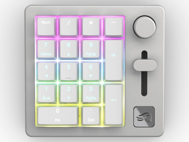 プログラマブルなスライダーとノブ付きメカニカルテンキー、Glorious「GMMK Numpad」