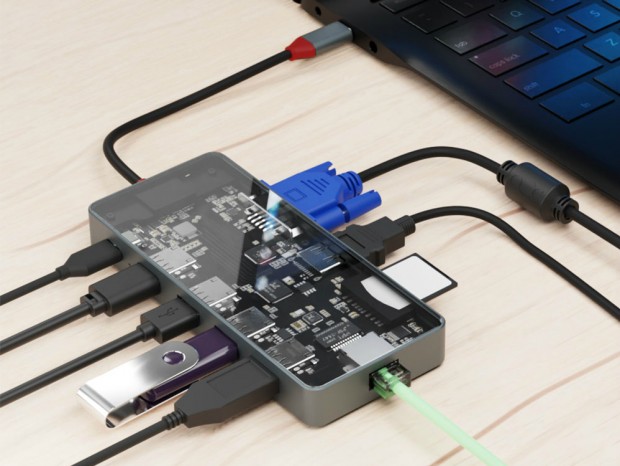 エアリア、シースルー構造のUSB Type-Cドックに上位モデル「SEE-THROUGH6」追加