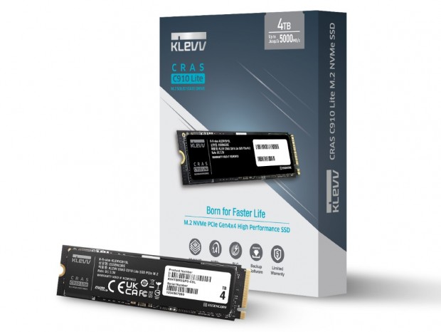 最大容量4TBのPCIe 4.0 NVMe M.2 SSD、KLEVV「CRAS C910 Lite」