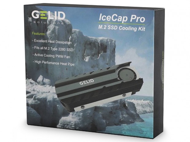 ヒートパイプと20mm小型ファン搭載のM.2 SSD用ヒートシンク、GELID「ICECAP PRO」