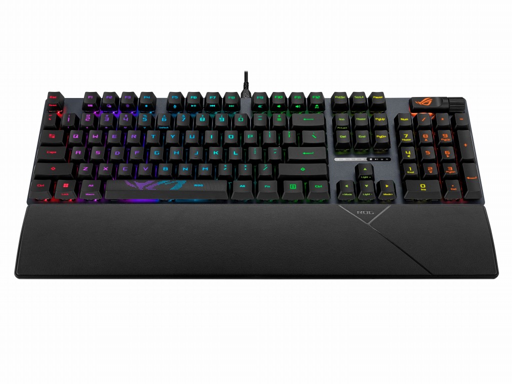 ASUS、光学式のROG RX赤軸搭載キーボード「ROG Strix Scope II RX