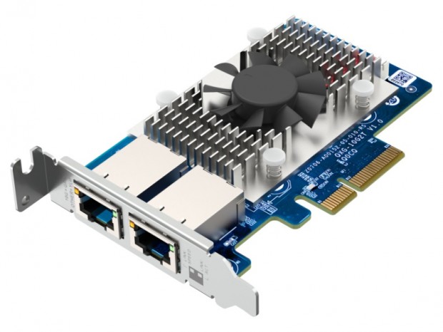 SMBマルチチャネル/ポートトランキング対応のデュアル10ギガビットLANカード、QNAP「QXG-10G2T」