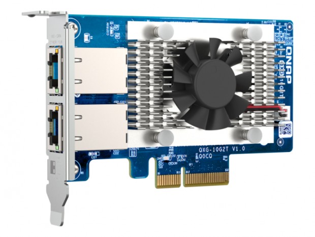 SMBマルチチャネル/ポートトランキング対応のデュアル10ギガビットLANカード、QNAP「QXG-10G2T」