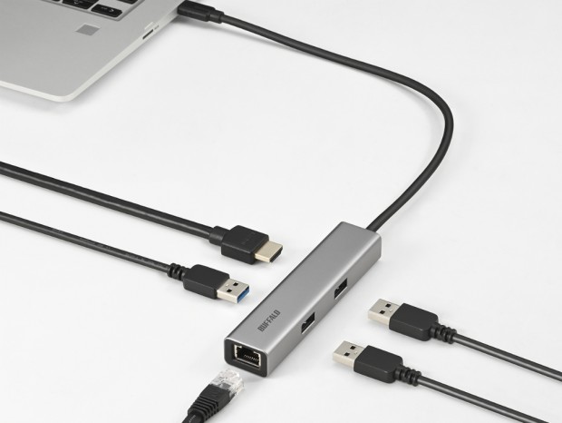 4K出力やギガビットLAN対応のUSB Type-Cドック、バッファロー「LUD-U3-CU301SV」