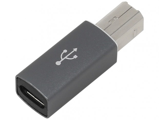 USB Type-CケーブルをType-B搭載デバイスに接続するための変換アダプタ