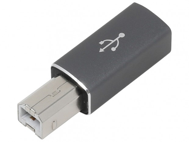 USB Type-CケーブルをType-B搭載デバイスに接続するための変換アダプタ