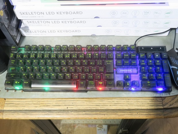 HIDISC スケルトン LEDキーボード