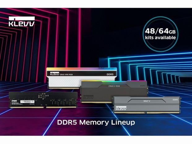 KLEVV、「CRAS V RGB」などDDR5ゲーミングメモリにノンバイナリ大容量キットを追加