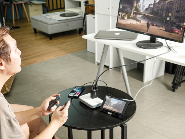 Nintendo Switchの映像出力もできるHDMI搭載小型USB充電器、AUKEY「Swift HDMI 65W」