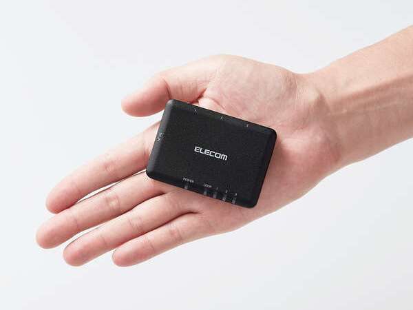 ICカードより小さい超小型ギガビットLANハブ、エレコム「EHC-G03PA2-SB」など2種