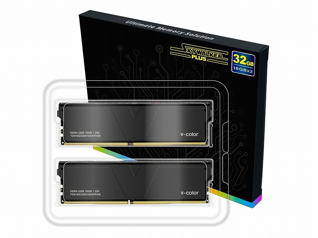 V-color 16GB＋ダミーモジュール　RGB4スロット ゲームメモリ| RGB DDR4 ラム| v-カラー