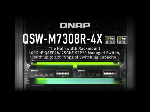 ハーフラックマウントサイズの100GbE対応マネージドL2スイッチ、QNAP「QSW-M7308R-4X」