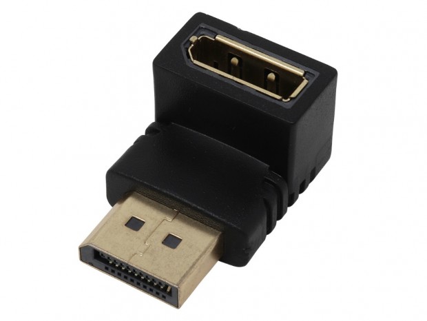 DisplayPortコネクタの向きを上下に変換するL字アングルアダプタがアイネックスから