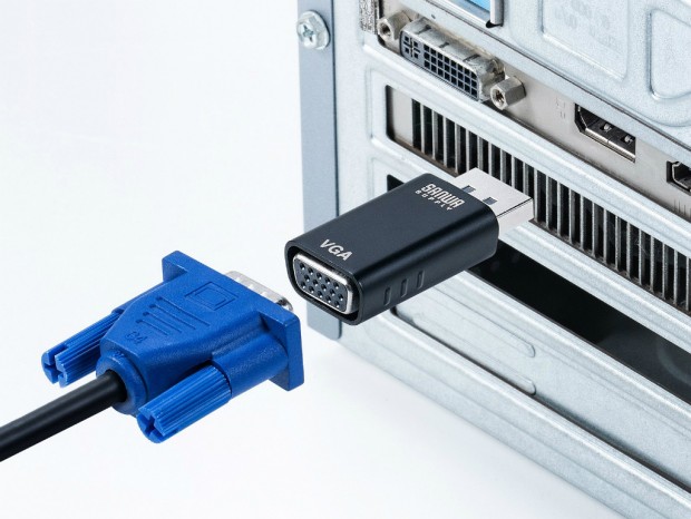 DisplayPortをD-Subに変換するアダプタ、サンワサプライ「AD-DPV05」