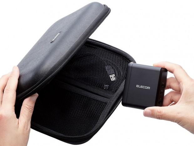 エレコム、GaN II Plus採用でさらに小型化した最大100WのPD充電器「ACDC-PD65100BK」