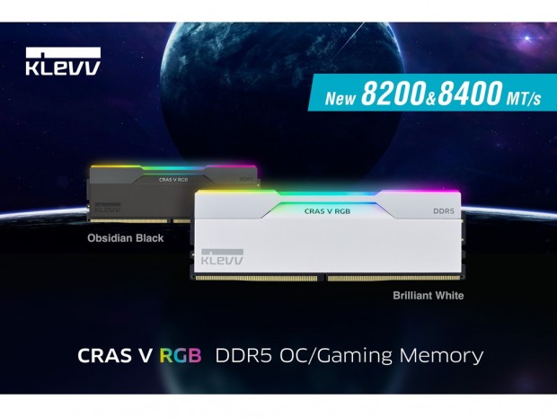 KLEVV、最大8,400MT/sをラインナップする白いOCメモリ「CRAS V RGB Brilliant White」