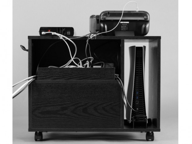 邪魔な配線を隠せる「隠しケーブルボックス」付きゲーム機収納キャビネットがBauhutteから