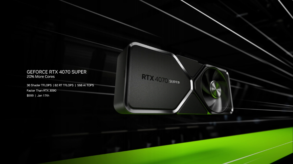 全身ブラックカラーの「GeForce RTX 4070 SUPER Founders