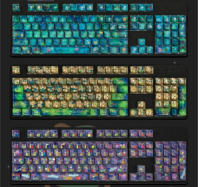 113 Keys Transparent Luminous Resin Artisan Keycaps Set