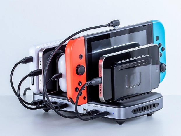 6台のデバイスを同時充電できるUSB充電ステーションがサンワダイレクトから