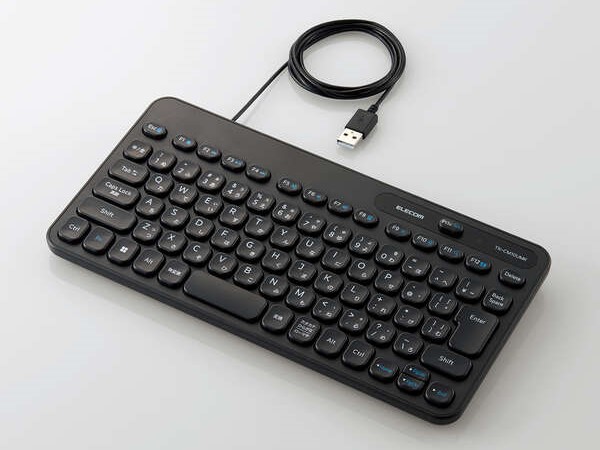 エレコム、Caps Lockキー無効化機能を備えたコンパクトキーボード発売