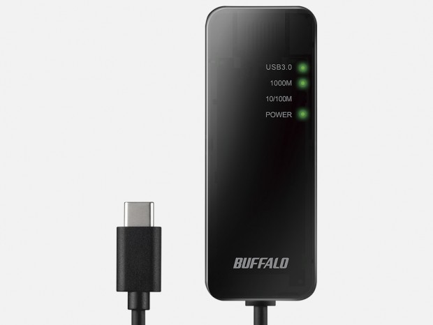 USB Type-C接続の有線LANポートアダプター、バッファロー「LUA5-U3-CGTE」