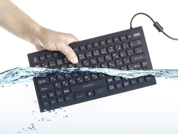 マグネットでスチール面に貼り付く防水/防塵キーボードがサンワサプライから