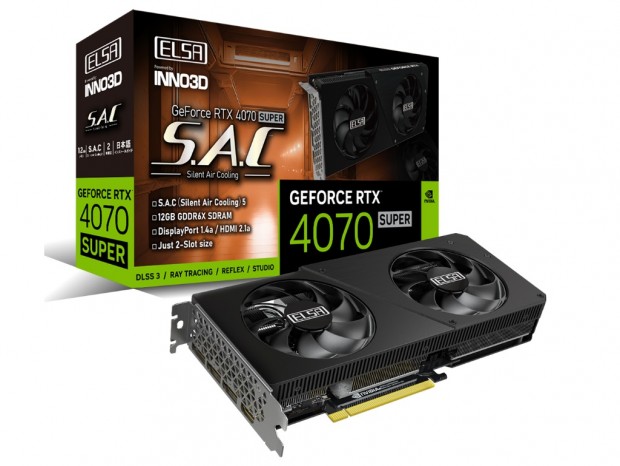 ELSA、2スロット厚デュアルファンクーラーを搭載するGeForce RTX 4070