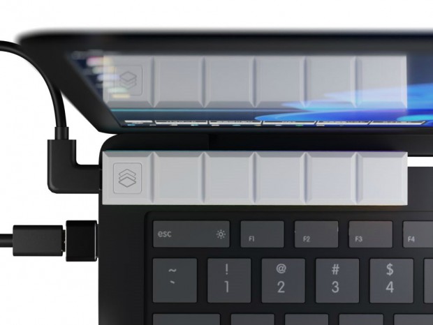 最大15個の機能を登録できる小型センサー式ショートカットキー、エアリア「TOUCH BAR(タッチバー)」