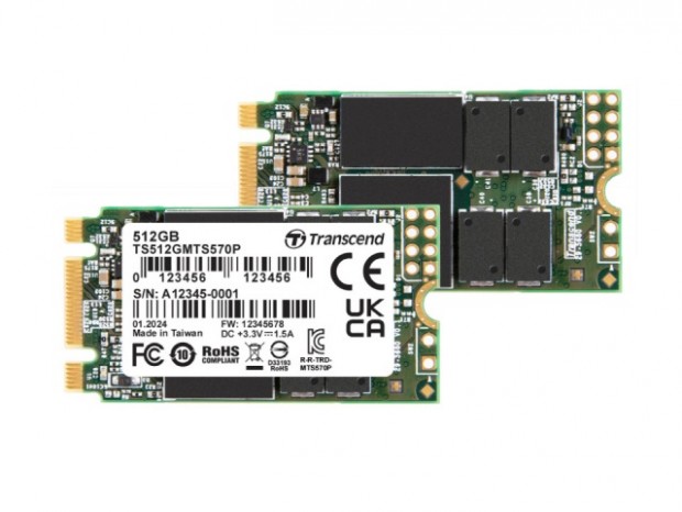 電力損失保護機能を搭載したMTBF300万時間の高耐久M.2 2242 SSD、Transcend「MTS570P」