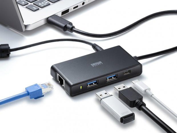 2.5ギガビットLANアダプタ搭載の3ポートUSB 3.2 Gen 2ハブがサンワサプライから