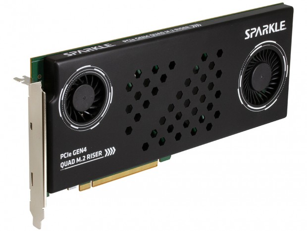 4枚のM.2 SSDを搭載できるデュアルファン拡張カード、SPARKLE「PCIe GEN4 QUAD M.2 RISER」