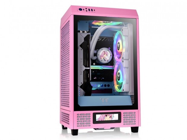 縦型デザインのMini-ITXケース、Thermaltake「The Tower 200」に鮮やかなピンクを追加