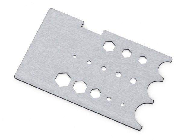 本格水冷で使用するパーツを瞬時に計測できる「EK-Loop Stainless Steel Gauge Card」