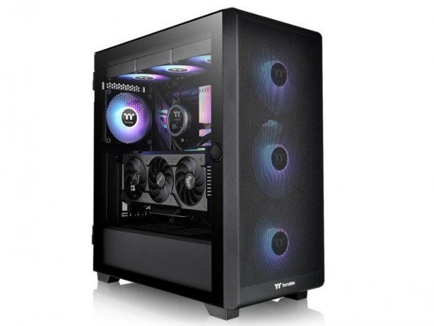 4基のARGB LEDファンを標準装備するフロントメッシュミドルタワー、Thermaltake「S250 TG ARGB」