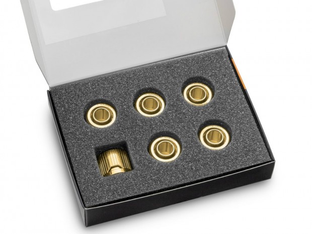 EKWB、ゴールド仕上げの真鍮製フィッティング6個パック「EK-Quantum Torque 6-Pack Gold」計6モデル